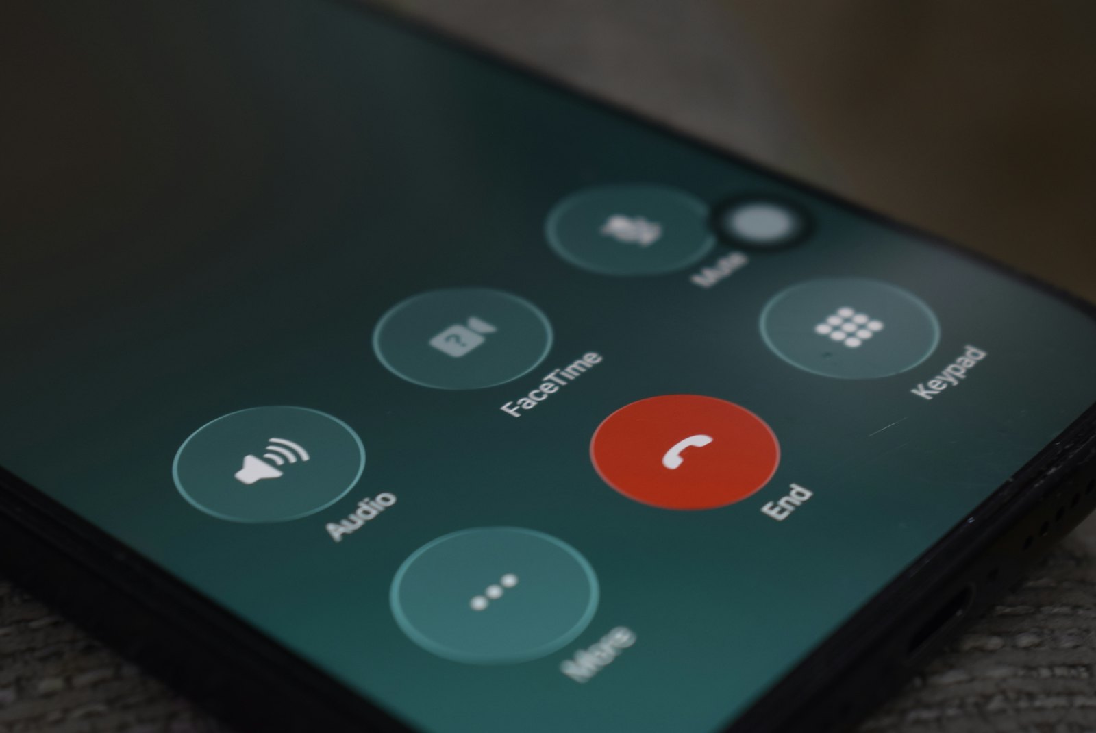 Smartphone screen showing an active call